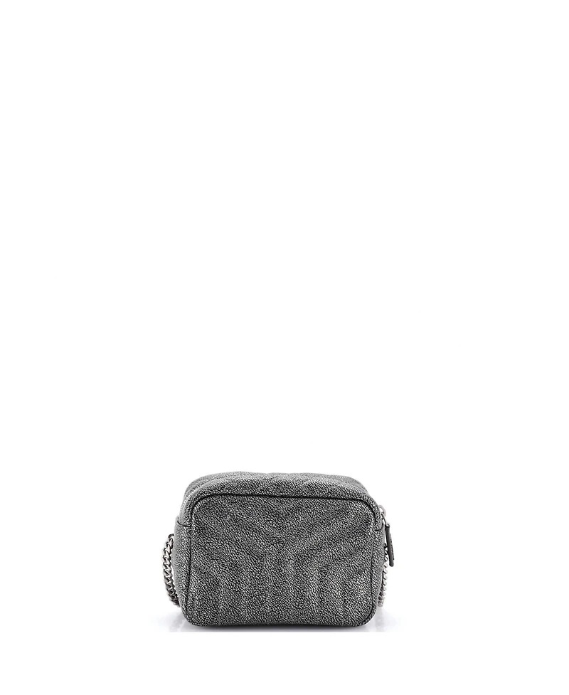 Pre-Owned Saint Laurent Mini LouLou Bowling Bag Matelasse Chevron Leather