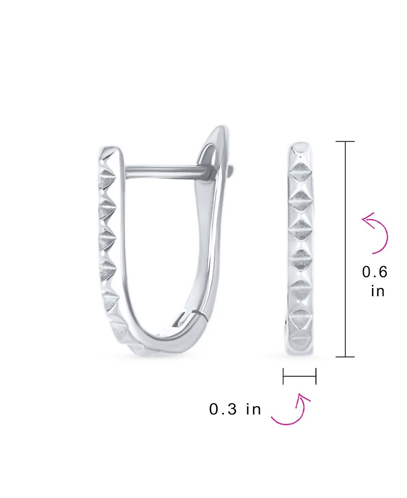 Bling Jewelry Modern Thin Huggie U Shape Hoop Earrings 14K Plated