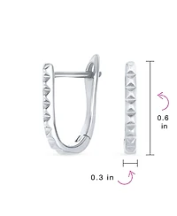 Bling Jewelry Modern Thin Huggie U Shape Hoop Earrings 14K Plated