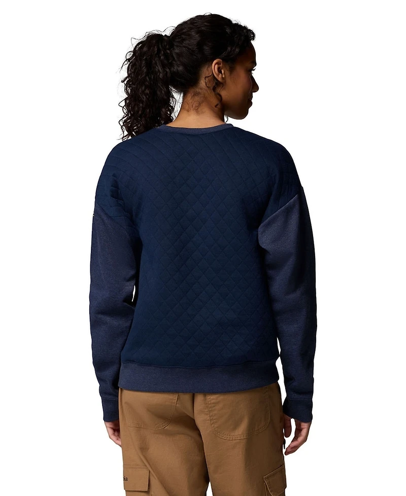 Columbia Women's Navy Michigan Wolverines Collegiate Hart Mountain Quilted Sweatshirt