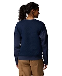 Columbia Women's Navy Michigan Wolverines Collegiate Hart Mountain Quilted Sweatshirt
