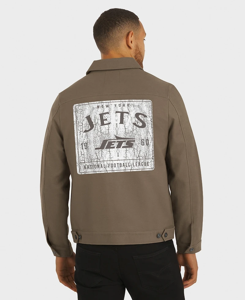 Fanatics Men's Tan New York Jets Trucker Full-Button Jacket