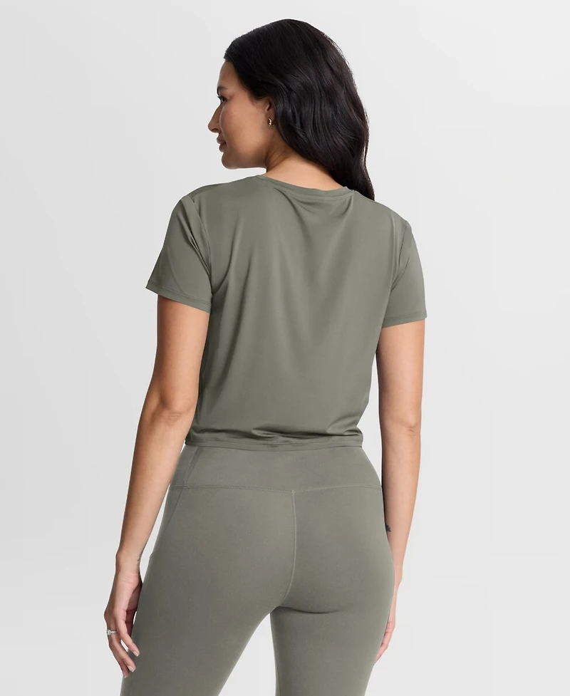 Nike Women's Olive New York Yankees One Twist Dri-fit Cropped T-Shirt