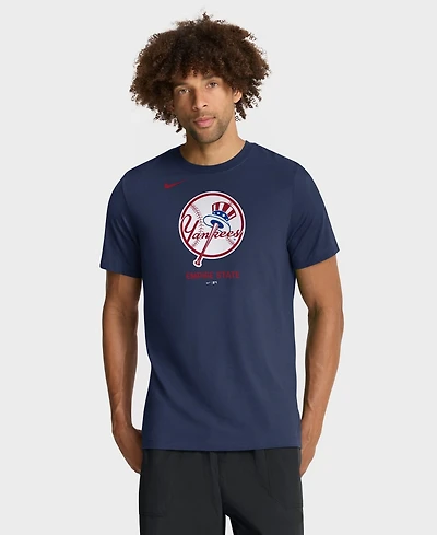 Nike Men's Navy New York Yankees Tri-Blend Logo T-Shirt