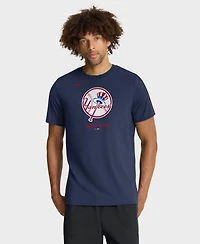 Nike Men's Navy New York Yankees Tri-Blend Logo T-Shirt