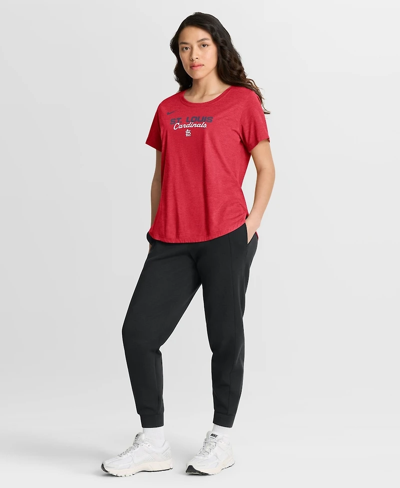 Nike Women's Heather Red St. Louis Cardinals Arched Tri-Blend T-Shirt