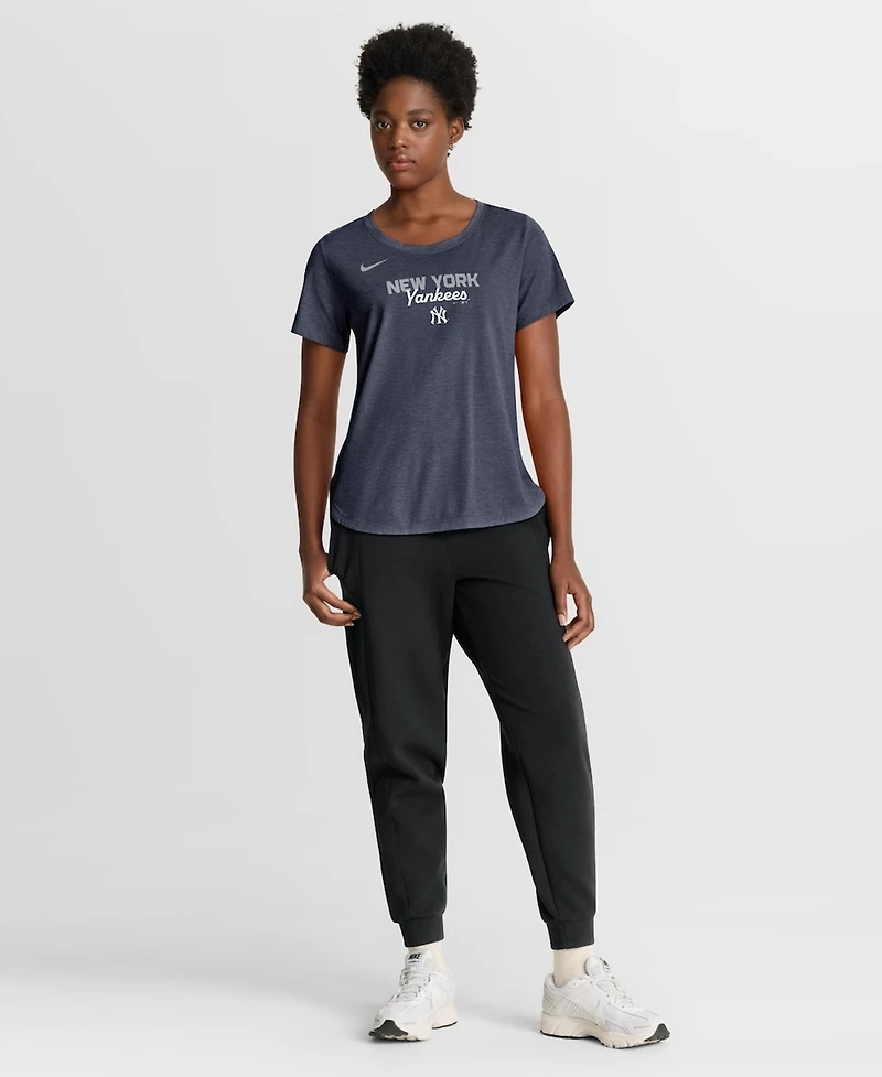 Nike Women's Heather Navy New York Yankees Arched Tri-Blend T-Shirt