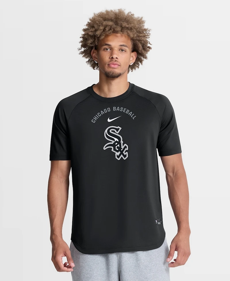 Nike Men's Black Chicago White Sox Authentic Collection Batting Practice Pre-Game Raglan Dri-fit Top