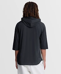 Nike Men's Gray Detroit Tigers Authentic Collection Flux Dri-fit Raglan 3/4-Sleeve Hooded T-Shirt