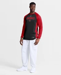 Nike Men's Black Cincinnati Reds Authentic Collection Raglan Dri-fit Sweatshirt