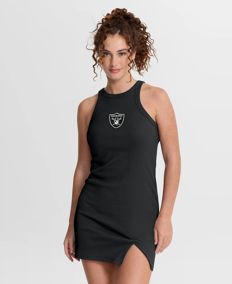 Fanatics Women's Black Las Vegas Raiders Push Beyond Tri-Blend Ribbed Sleeveless Dress