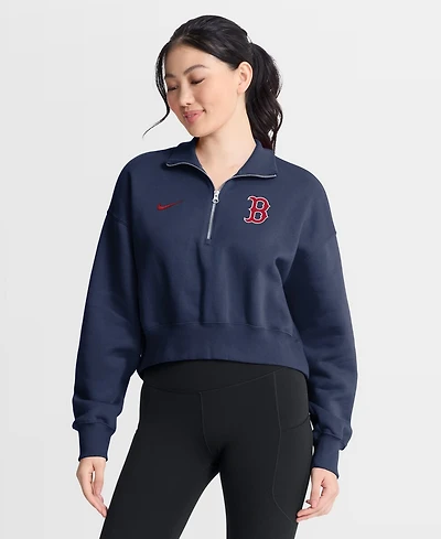 Nike Women's Navy Boston Red Sox Primetime Phoenix Fleece Half-Zip Sweatshirt