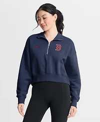 Nike Women's Navy Boston Red Sox Primetime Phoenix Fleece Half-Zip Sweatshirt