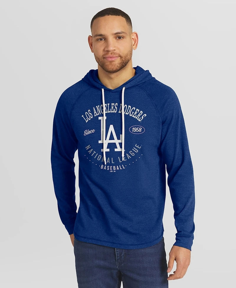 Fanatics Men's Royal Los Angeles Dodgers Raglan Hooded Long Sleeve T-Shirt
