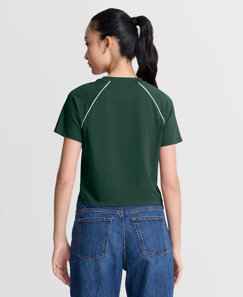 Fanatics Women's Green Bay Packers Offensive Scheme Raglan Tri-Blend Cropped Top