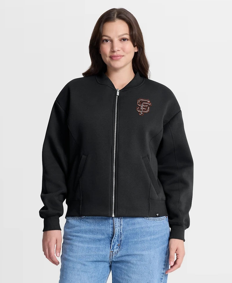 Fanatics Women's Black San Francisco Giants Oversized Rage Against Full-Zip Jacket