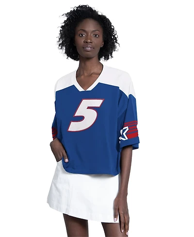 Starter Women's G-iii 4Her by Carl Banks Blue Kyle Larson Dream Team V-Neck Fashion Top