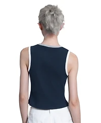 Starter Women's Navy New York Yankees Cooperstown Play the Ball Cropped Tank Top