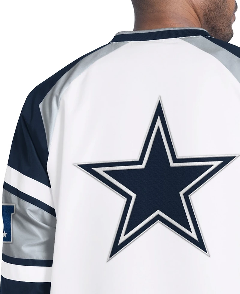 Starter Men's White Dallas Cowboys Infield Play Raglan Pullover Jacket
