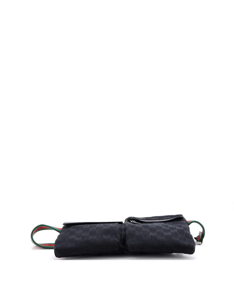 Pre-Owned Gucci Small Vintage Double Belt Bag Gg Canvas with Leather