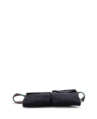Pre-Owned Gucci Small Vintage Double Belt Bag Gg Canvas with Leather