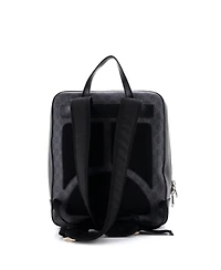 Pre-Owned Gucci Medium Web Zip Backpack Gg Coated Canvas