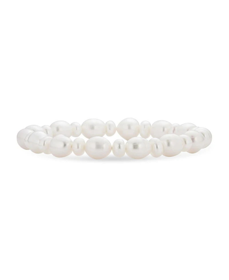 Bling Jewelry Elegant Stackable Freshwater Cultured Baroque Pearl Stretch Bracelet