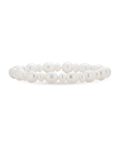 Bling Jewelry Elegant Stackable Freshwater Cultured Baroque Pearl Stretch Bracelet