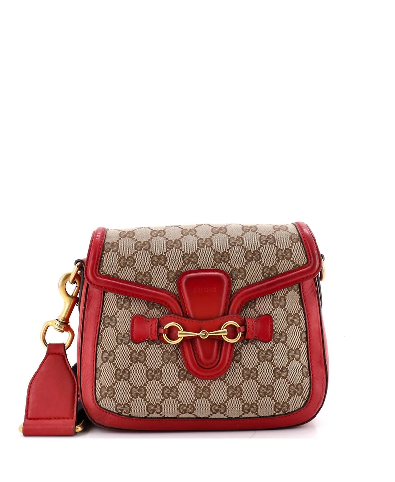 Pre-Owned Gucci Medium Lady Web Shoulder Bag Gg Canvas