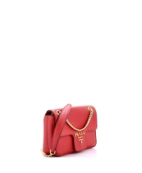 Pre-Owned Prada Small Pattina Flap Shoulder Bag Saffiano Leather