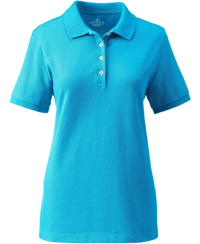 Lands' End Women's Banded Short Sleeve Fem Fit Mesh Polo