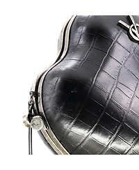 Pre-Owned Saint Laurent Love Heart Chain Box Clutch Embossed Leather