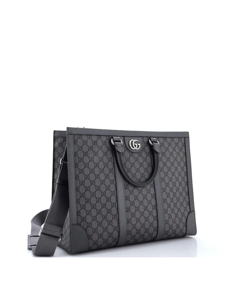 Pre-Owned Gucci Large Ophidia Convertible Open Tote Gg Coated Canvas