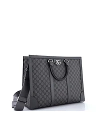 Pre-Owned Gucci Large Ophidia Convertible Open Tote Gg Coated Canvas