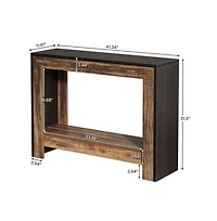 Slickblue Farmhouse Style Hallway Console Table with Open Storage Shelf for Home Entry