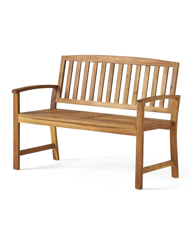 flynama Farmhouse Acacia Wood Outdoor Bench