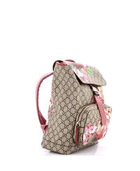 Pre-Owned Gucci Medium Buckle Backpack Blooms Print Gg Coated Canvas