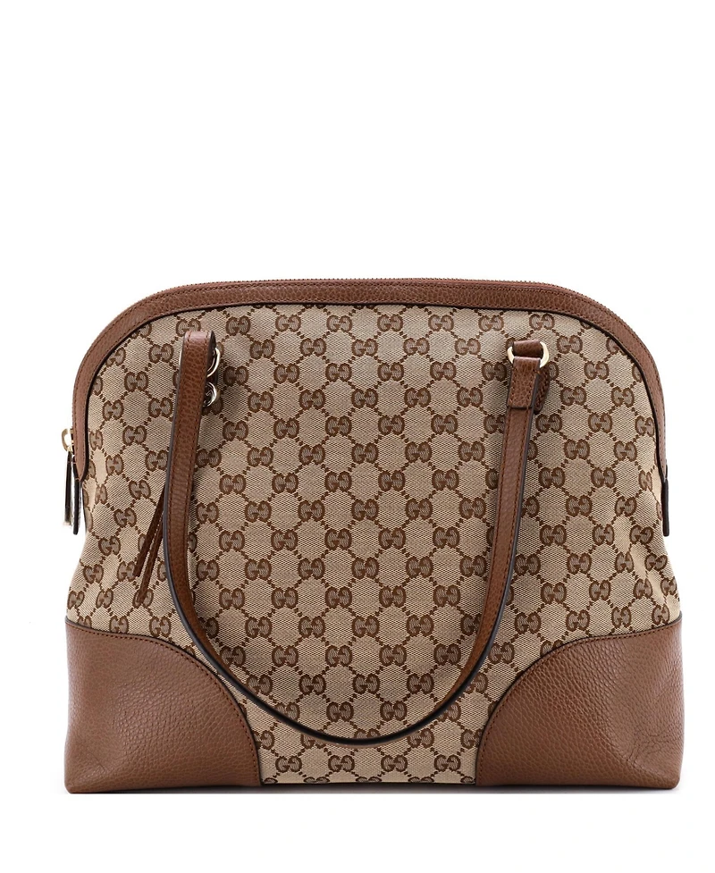 Pre-Owned Gucci Medium Bree Dome Tote Gg Canvas with Leather