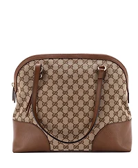 Pre-Owned Gucci Medium Bree Dome Tote Gg Canvas with Leather
