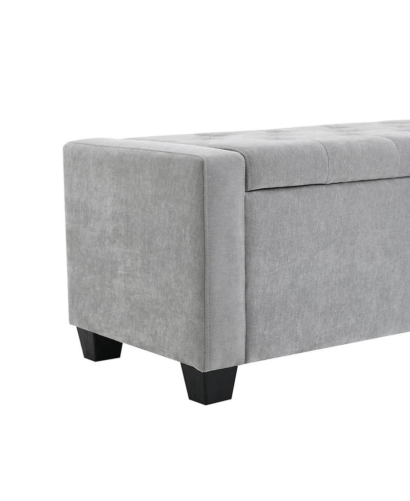 Flynama 48" Button-Tufted Storage Ottoman, 350 lbs