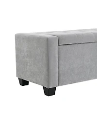 Flynama 48" Button-Tufted Storage Ottoman, 350 lbs