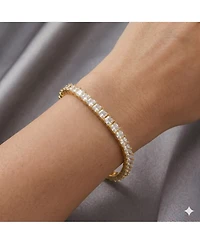 Simona Elegant 7mm 4-Prong Square Cz Tennis Bracelet