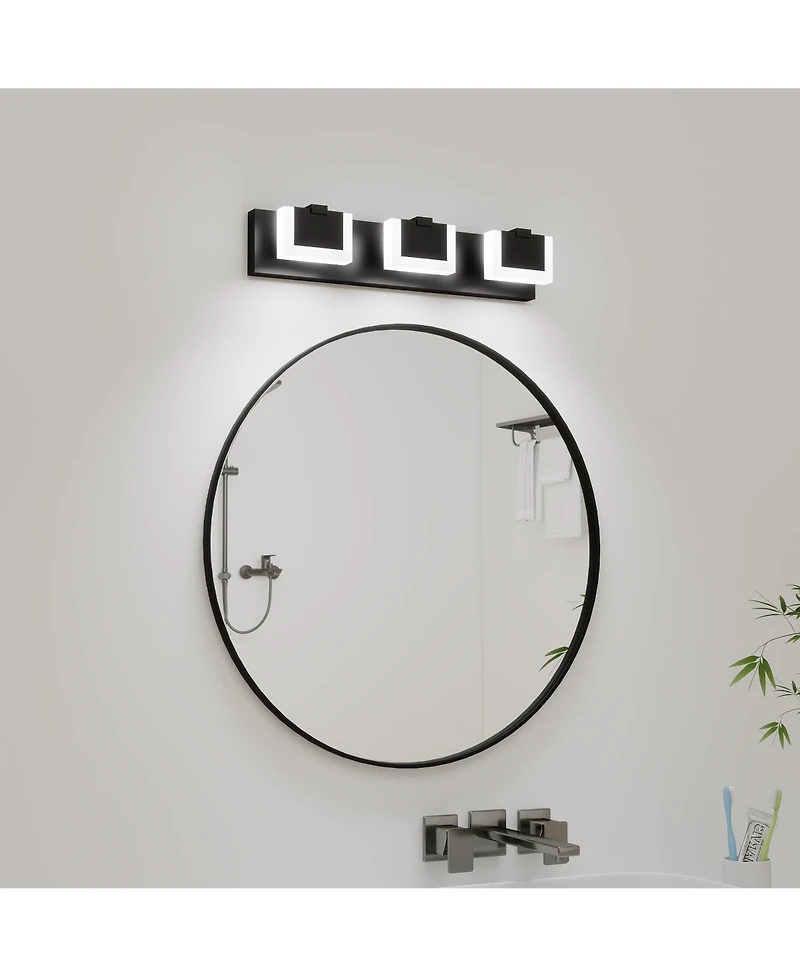 Busdays 3 Light Modern Vanity Light Up and Down Led Bathroom Wall Light Fixture Over Mirror 6000K