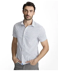 UNTUCKit Men's Slim Fit Wrinkle-Free Performance Tidwell Short Sleeve Button Up Shirt