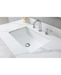 Sillysis 31/37/43 Inch Sintered Stone Vanity Top with Ceramic Rectangular Sink, 4 Inch Backsplash, 3 Faucet Holes