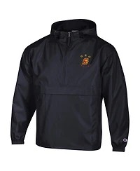 Champion Men's Black Usc Trojans Packable Hooded Windbreaker Half-Zip Jacket