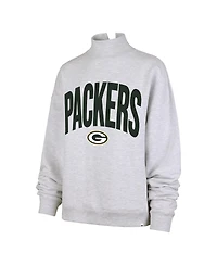 '47 Brand Women's Gray Green Bay Packers Subtle Muse Mock Neck Sweatshirt