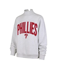 '47 Brand Women's Heather Gray Philadelphia Phillies Subtle Muse Mock Neck Sweatshirt