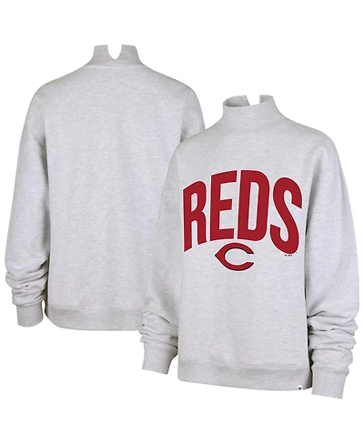 '47 Brand Women's Heather Gray Cincinnati Reds Subtle Muse Mock Neck Sweatshirt