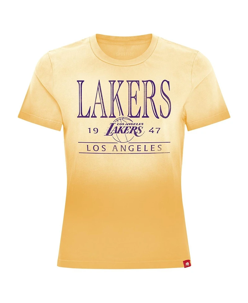 Sportiqe Women's Gold Los Angeles Lakers Arcadia Sun-Dipped T-Shirt